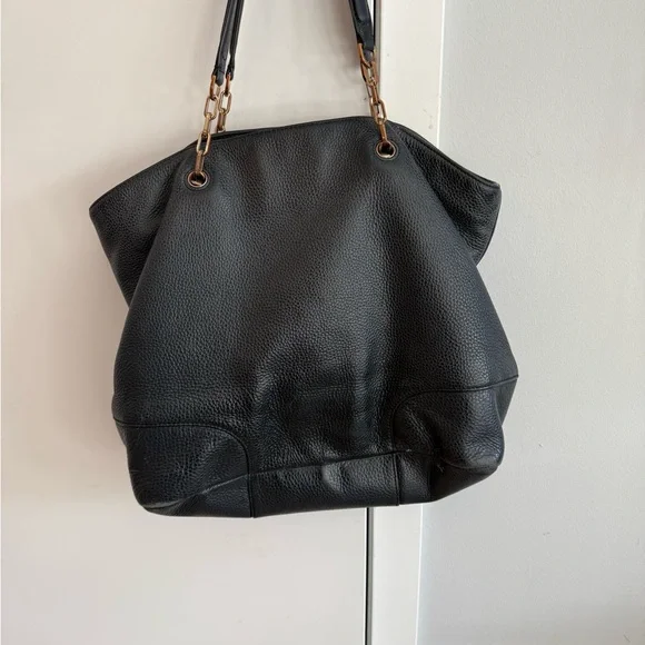 Tory Burch Black Leather Tote Bag - Picture 3 of 5